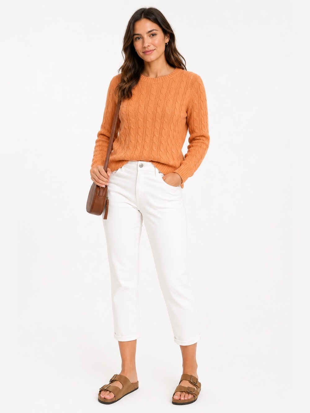 Brooks Brothers 4-Ply Italian Cashmere Cable Knit Sweater 100% Cashmere